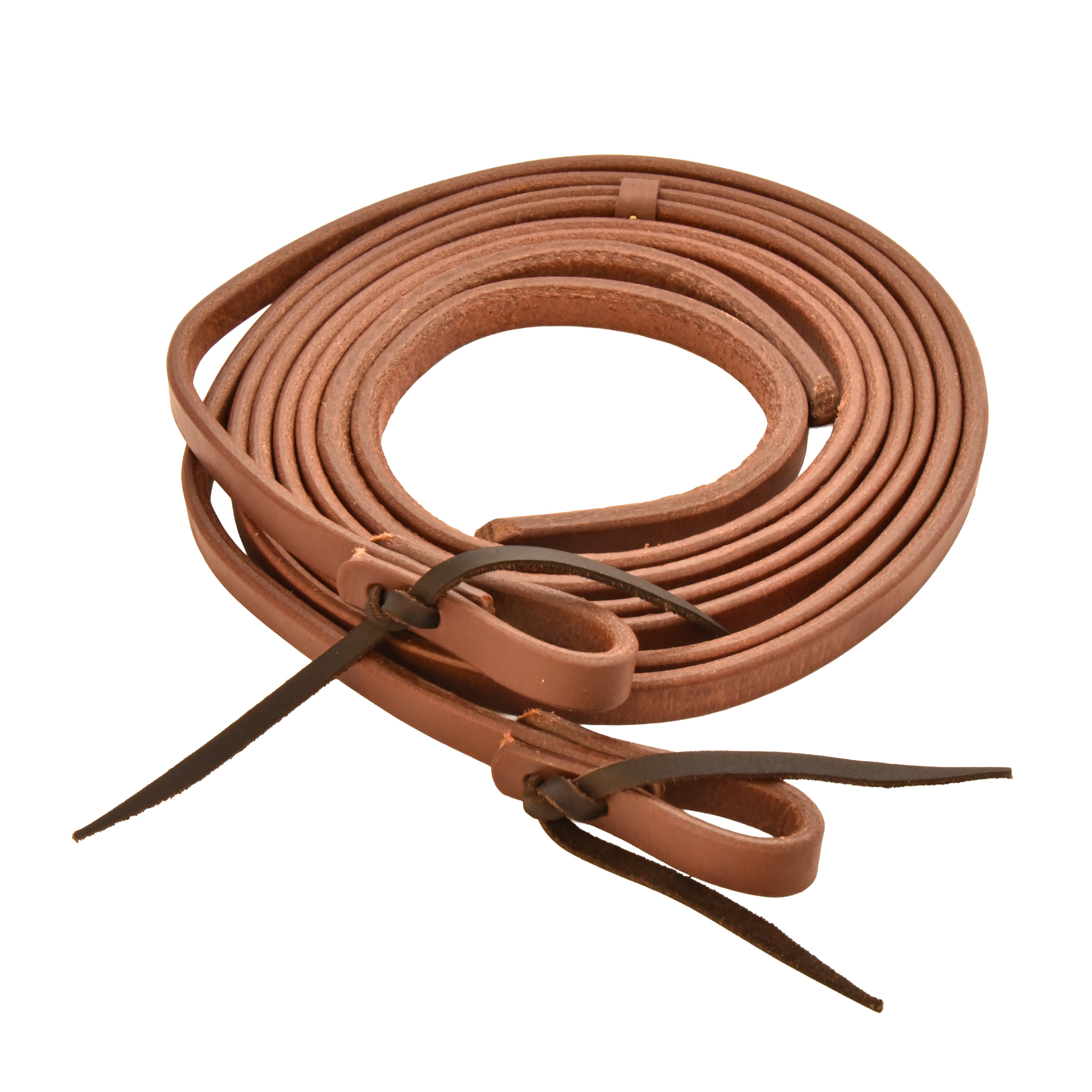 AJ Tack Oiled Harness Leather Split Reins - 5/8in x 8ft